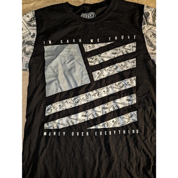 Fresh Laundry men's medium shirt in cash we trust money over everything - Picture 3 of 5